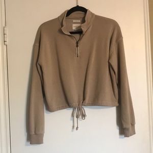 American Eagle half zip cropped sweater